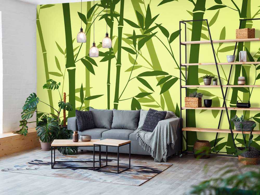 Ilustracja przedstawiająca las bambusowy