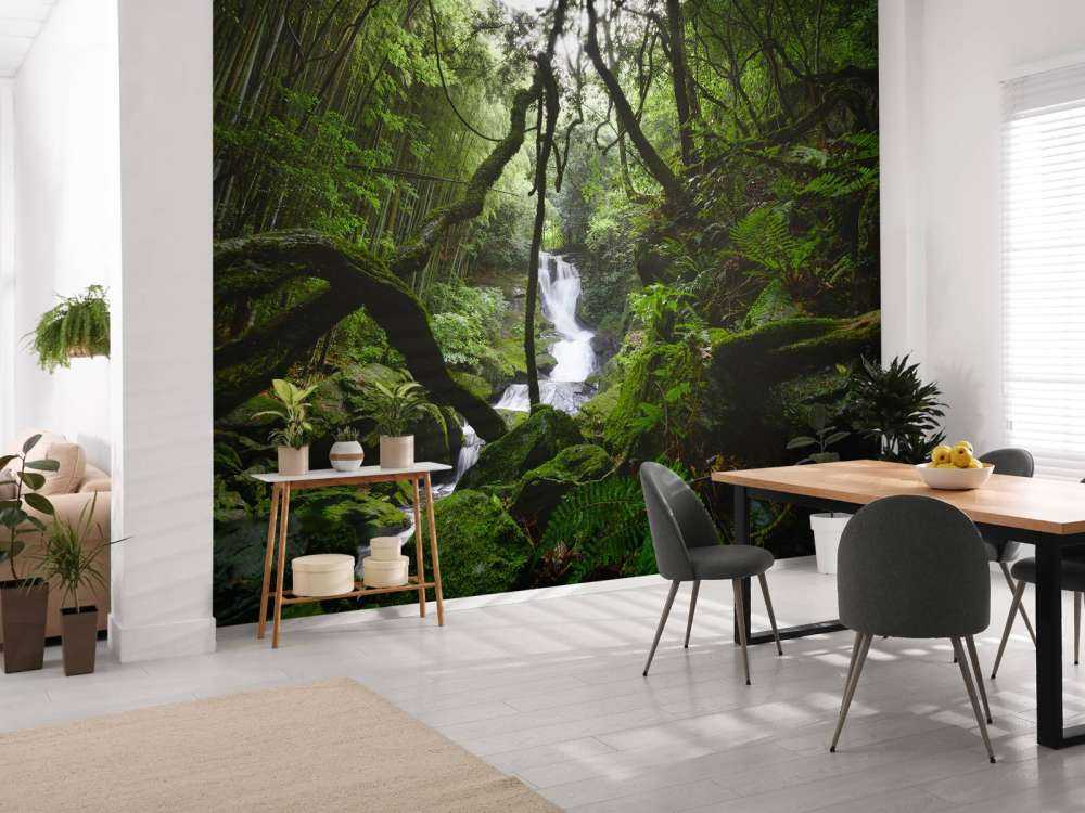 Wodospad otoczony drzewami