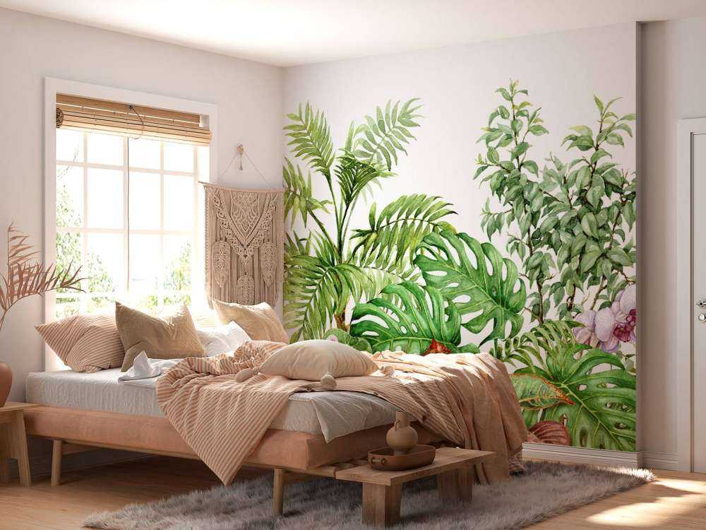 Tropikalne rośliny w akwareli