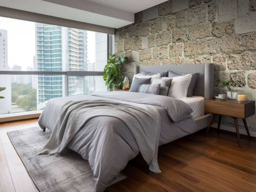 Ściana z dużych cegieł