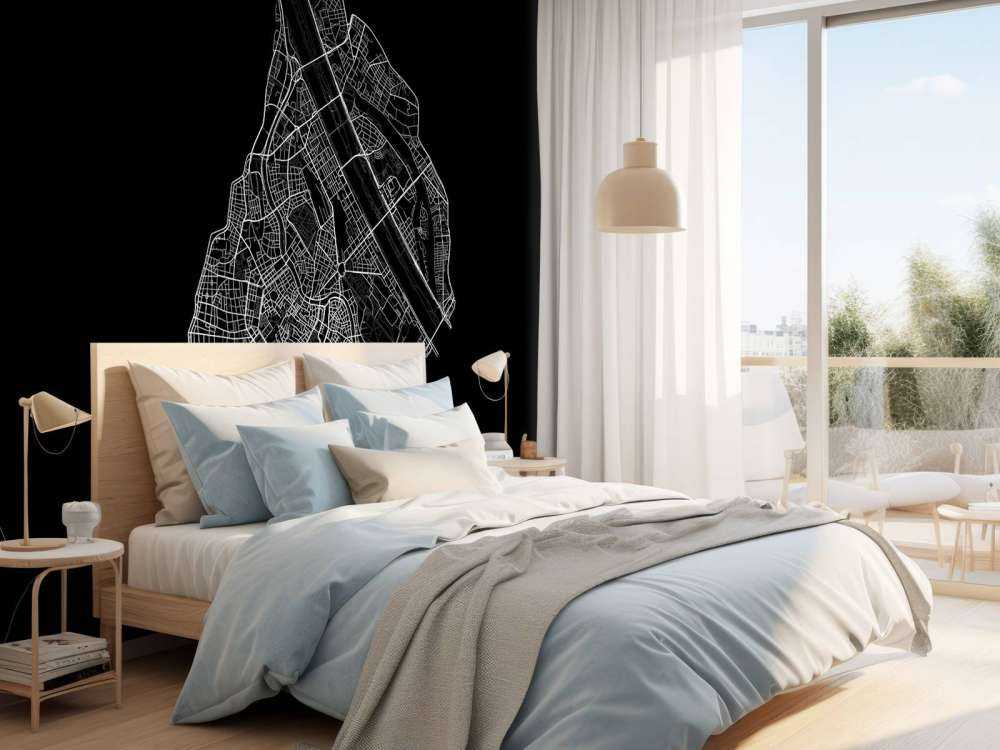 Mapa centrum Wiednia, czarna