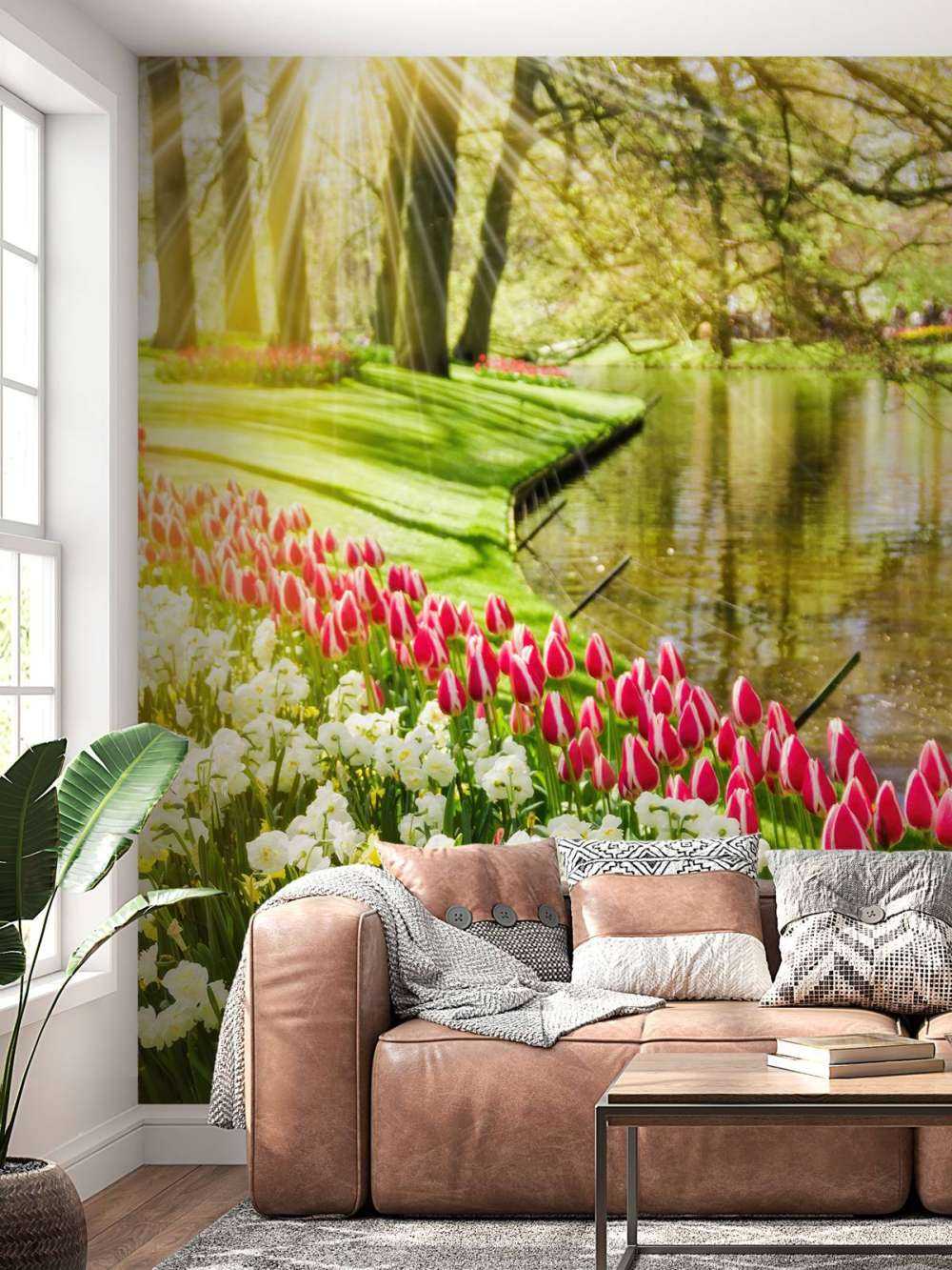 Kwiaty w słonecznym parku