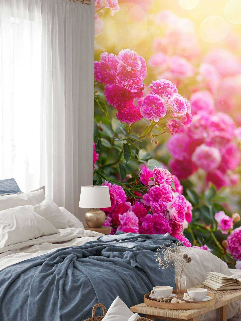 Różowe krzewy róży