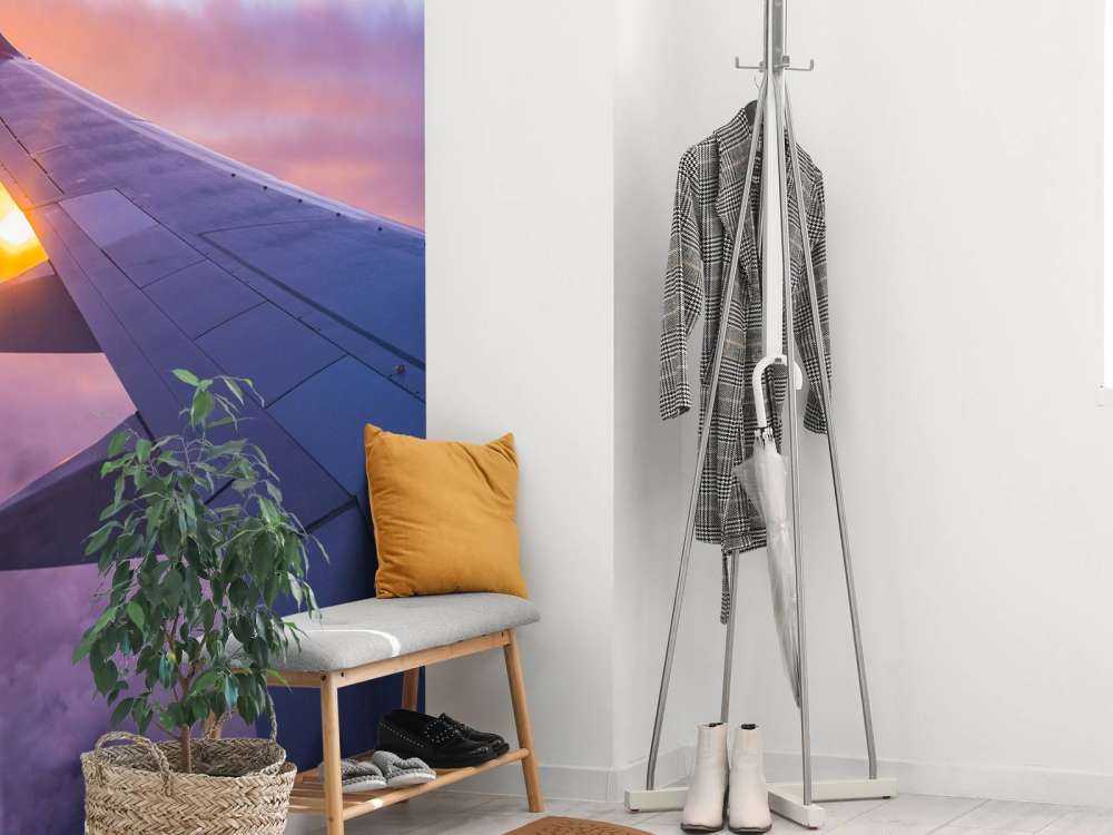 Skrzydło samolotu w chmurach