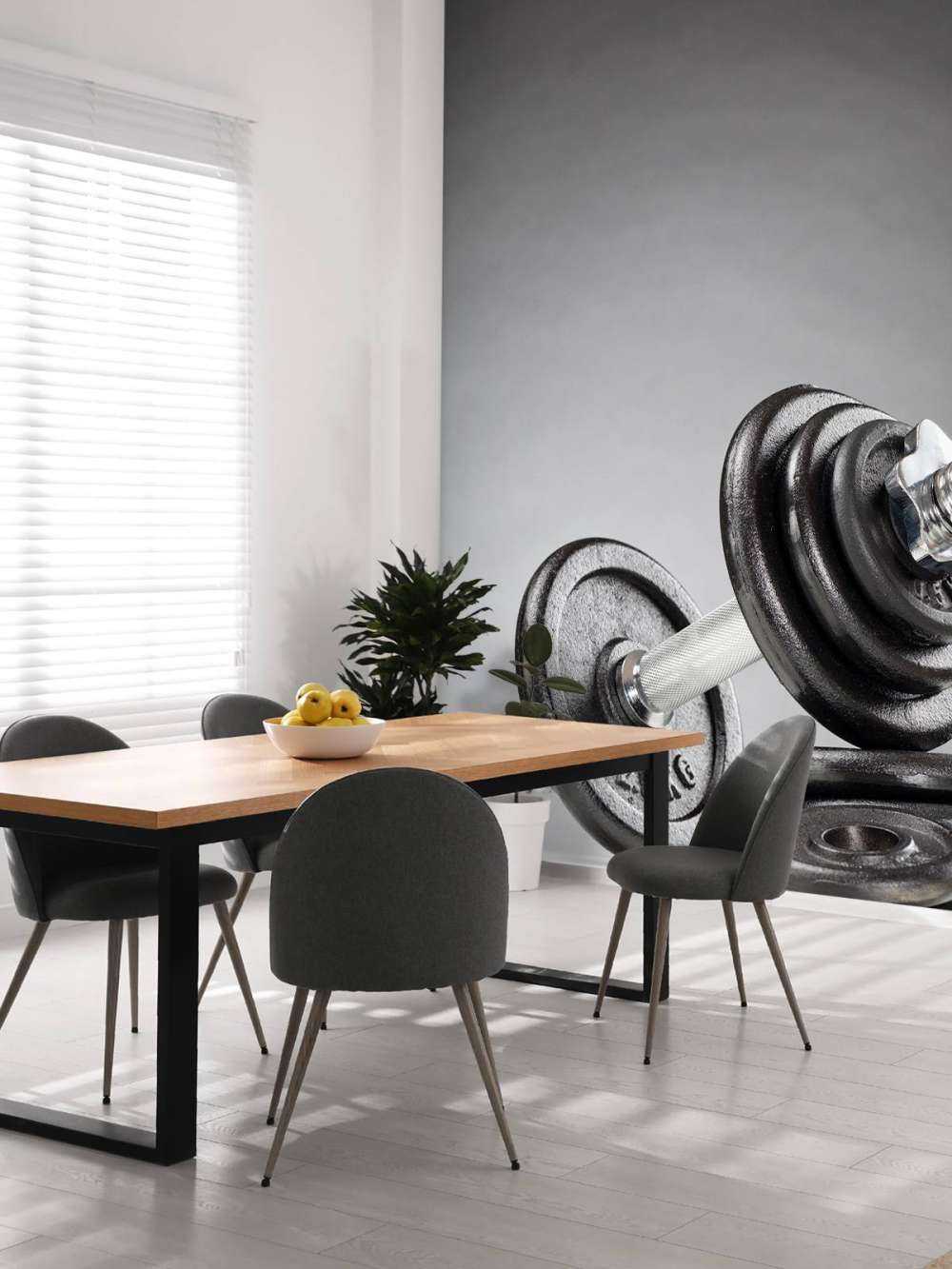 Dumbell z czarnymi tarczami