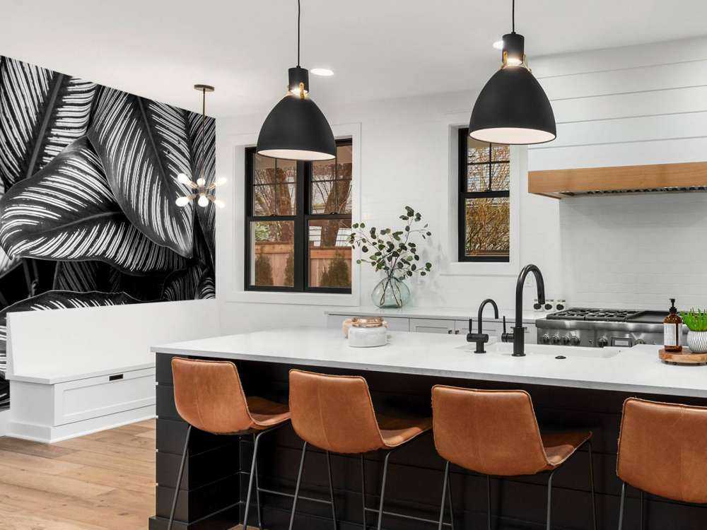 Liście palmy czarno-białej