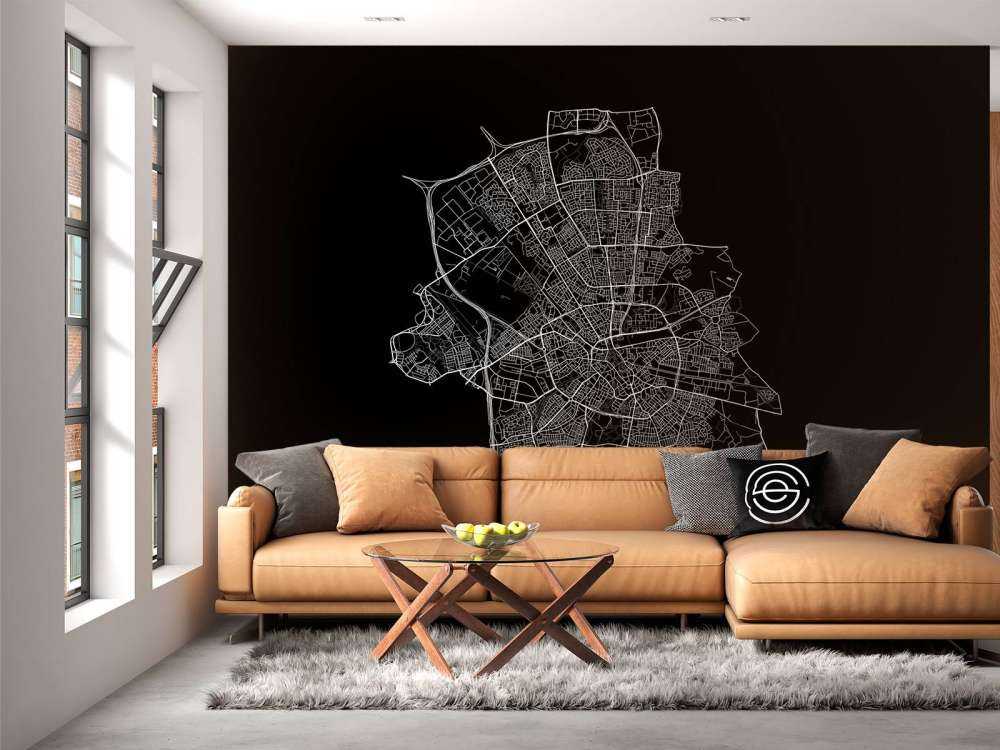 Mapa Eindhoven, czarna