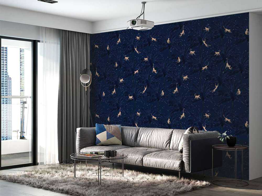 Tropikalne małpy - niebieski