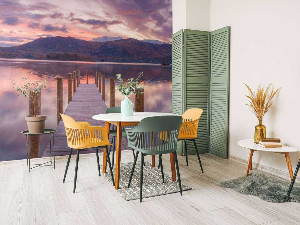 Nabrzeże zachodzie słońca