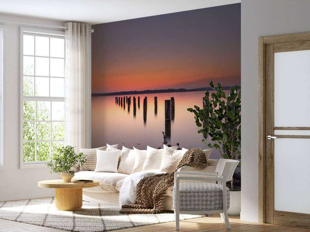 Różowa spokojna plaża