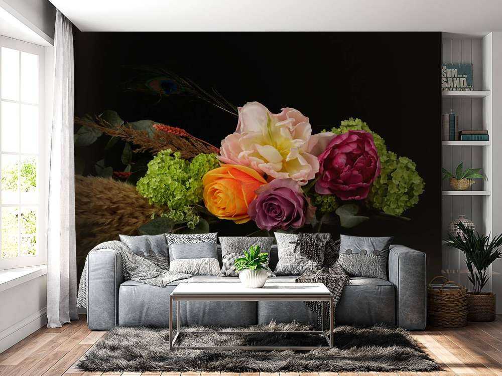 Wianek z kwiatów z piór