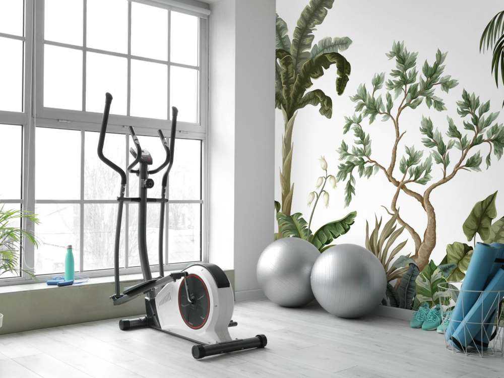 Krajobraz dżungli z palmami