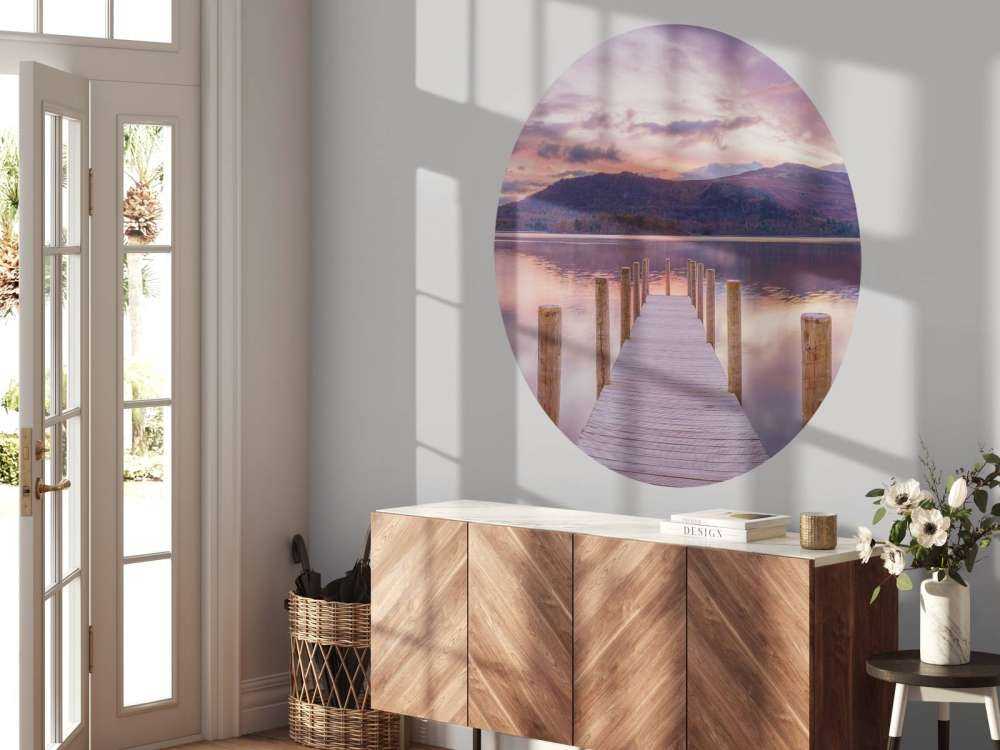 Nabrzeże zachodzie słońca