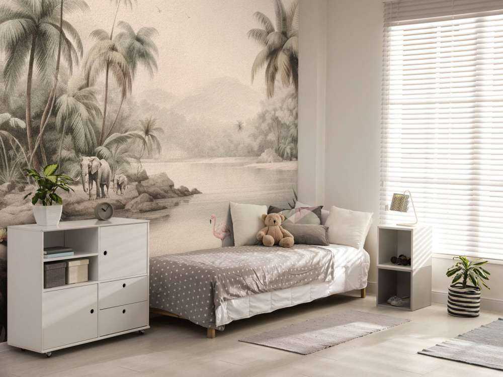 Krajobraz dżungli ze zwierzętami