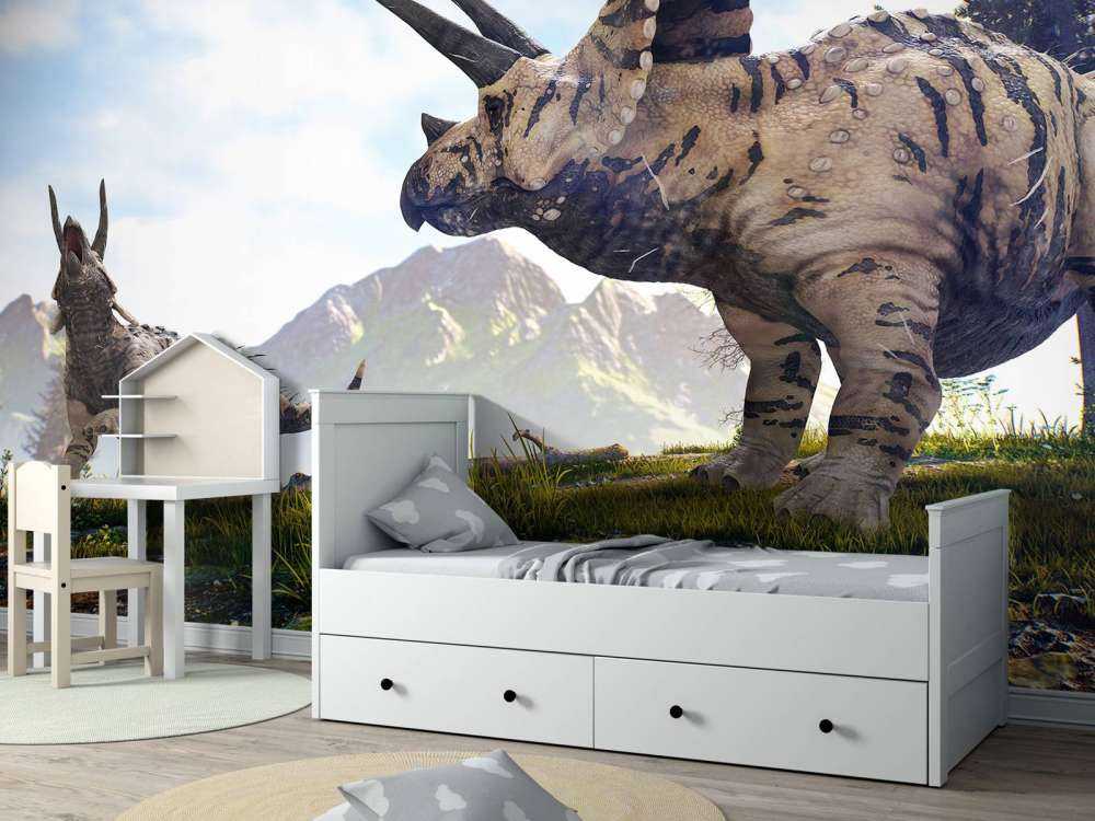 Dinozaury spacerujące po przyrodzie