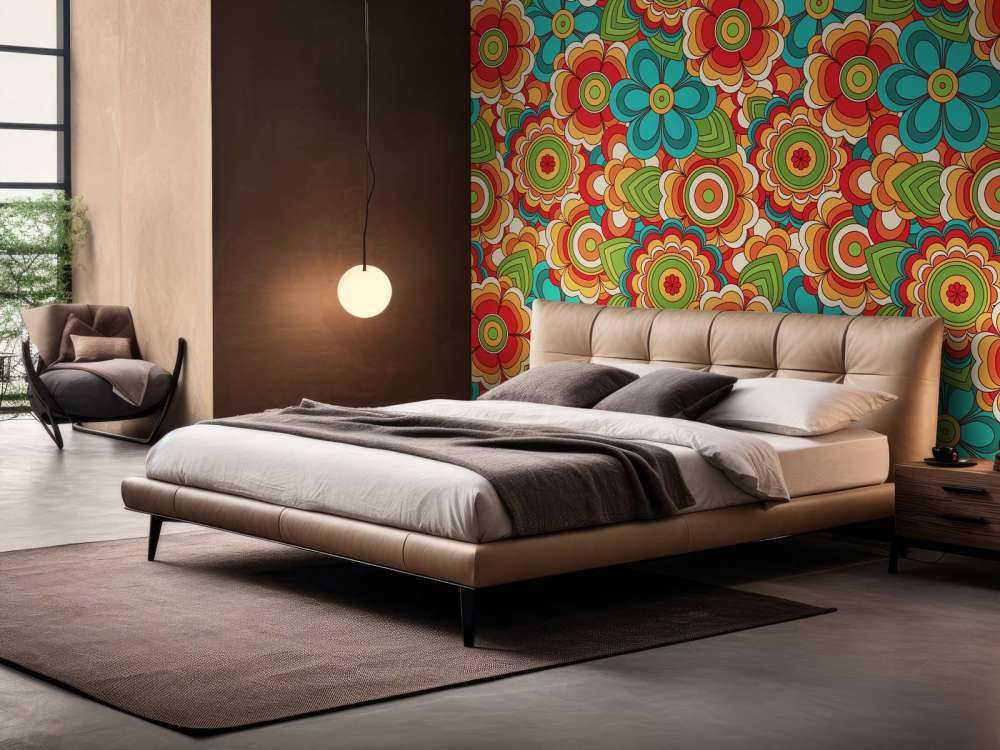 Kolorowe kwiaty w stylu retro