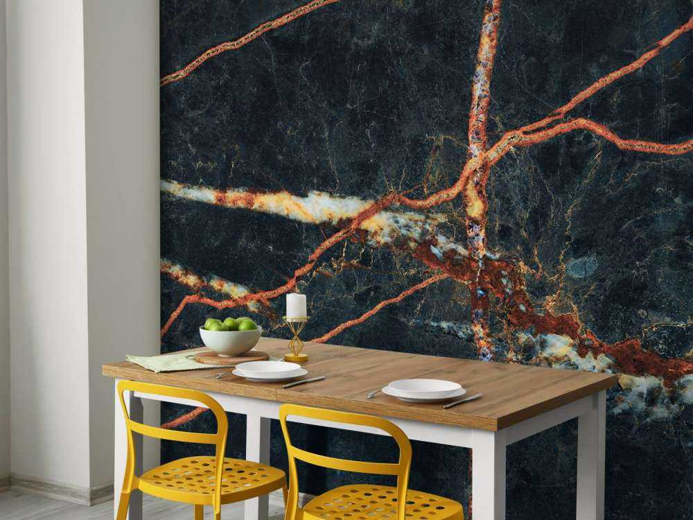 Niebieski marmur z kolorem miedzianym