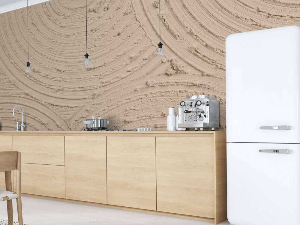 Kręgi Zen struktura surowa w kolorze taupe