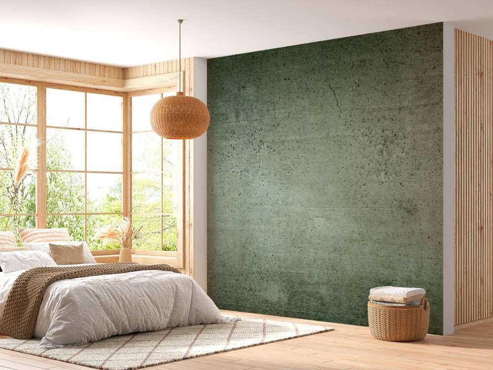 Zielona betonowa ściana