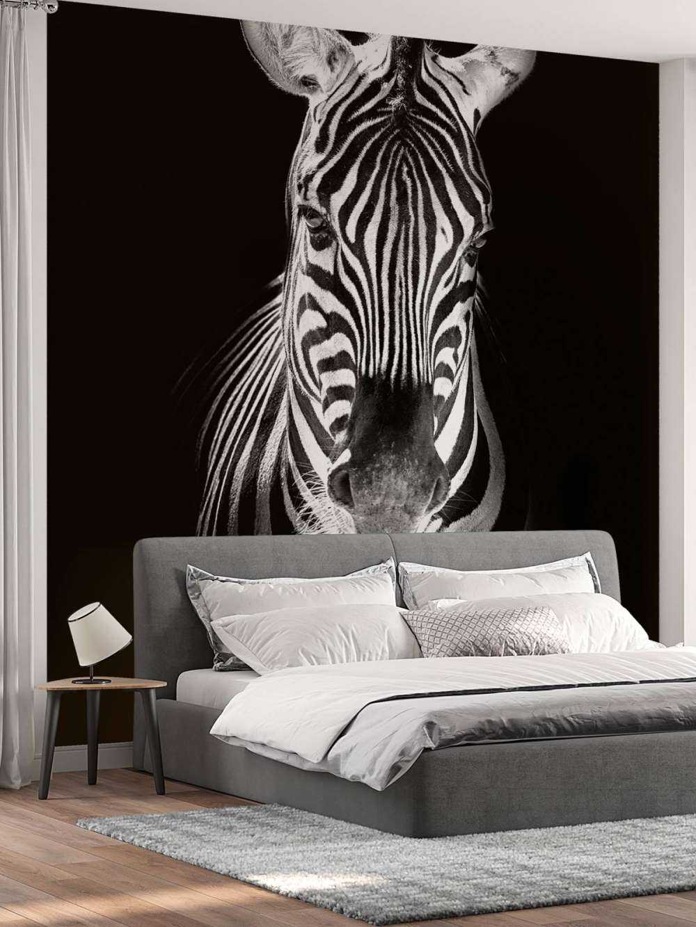 Zbliżenie na zebrę czarno-białą