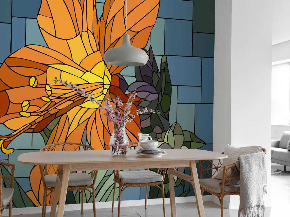 Kolorowy pomarańczowy kwiat