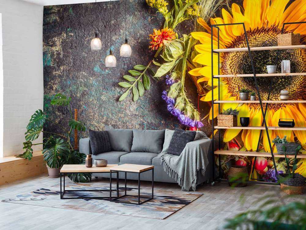 Kwiatowy posąg jesienny