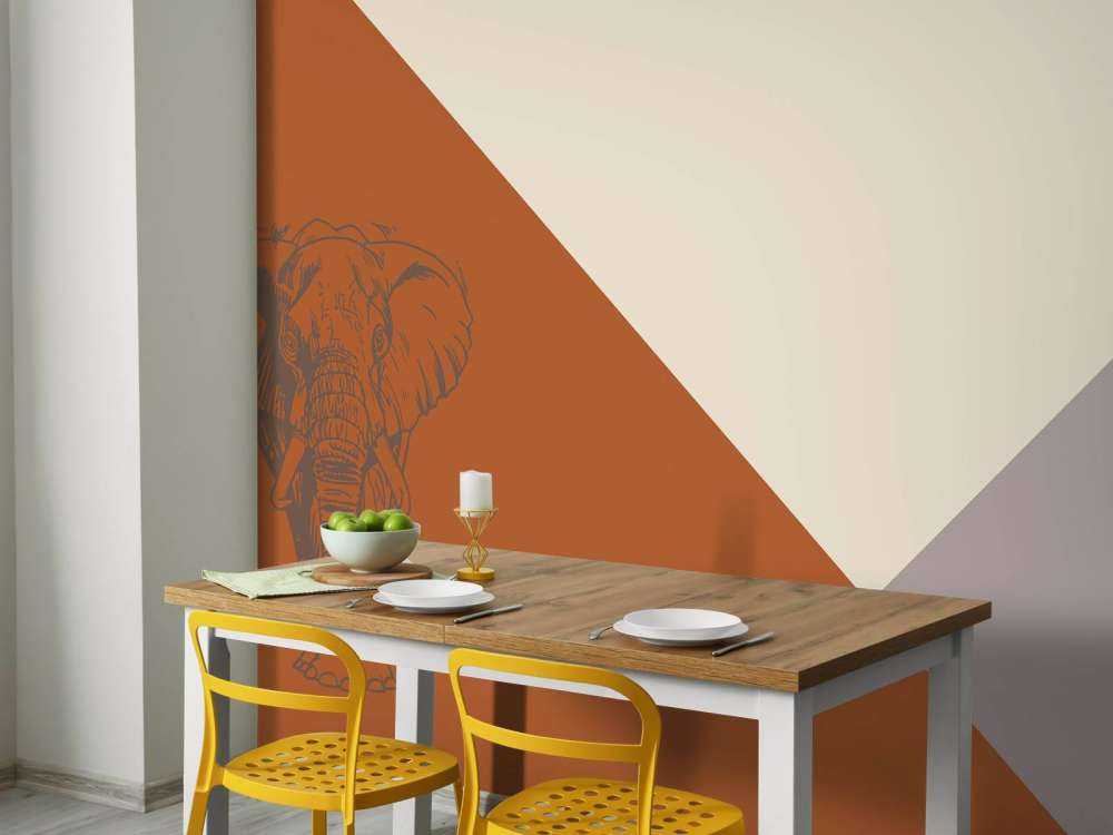 Rdzawe trójkąty ze słoniem