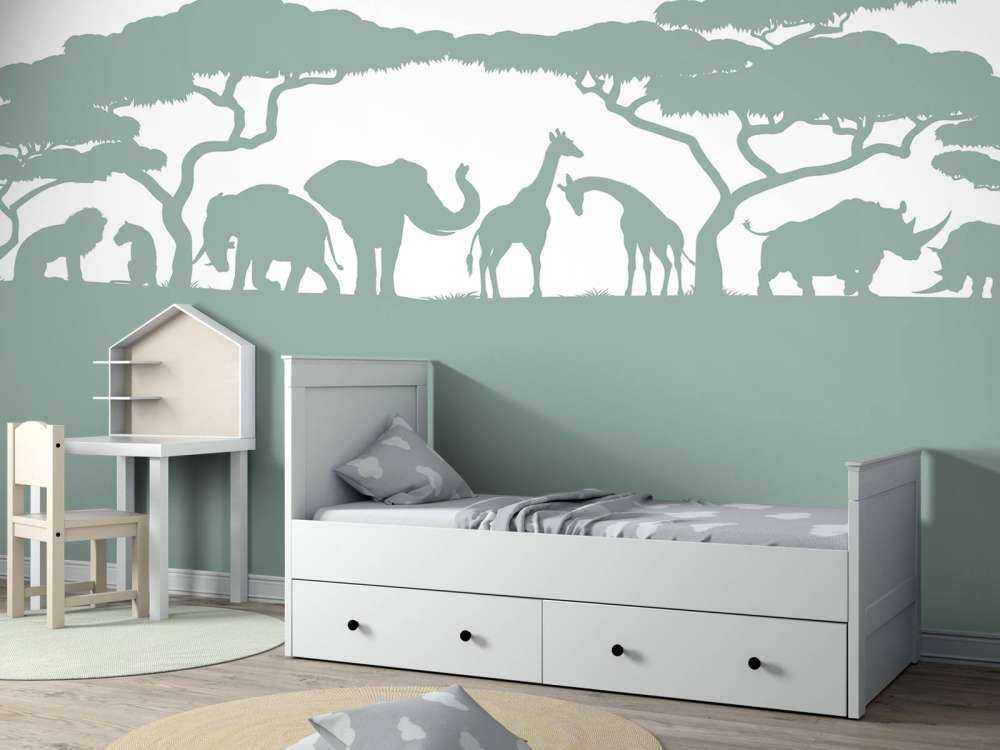 Sylwetka zwierząt safari, jasnozielona
