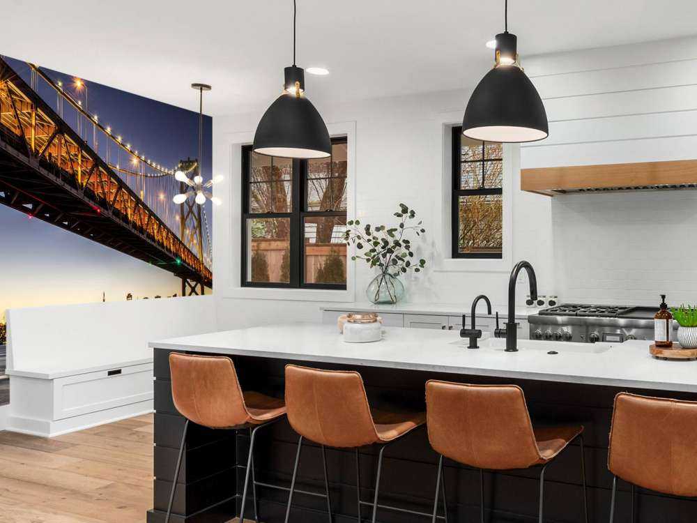 Most Bay Bridge z oświetleniem