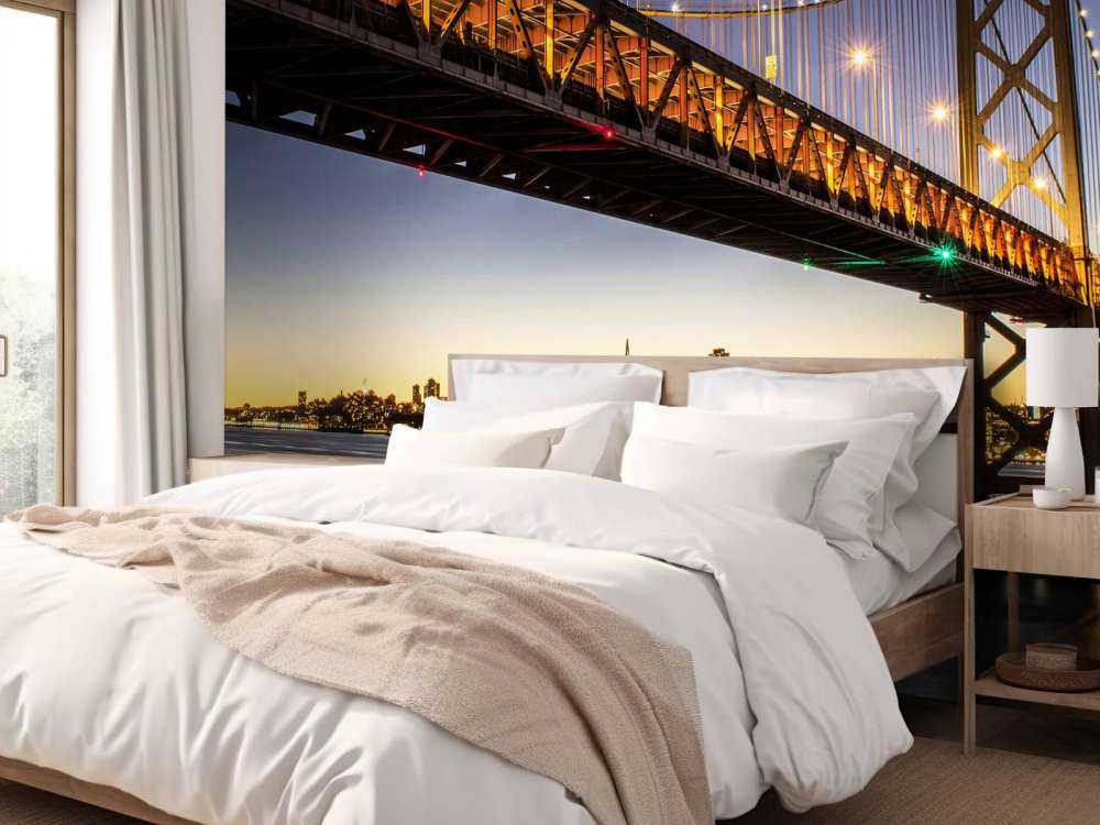 Most Bay Bridge z oświetleniem