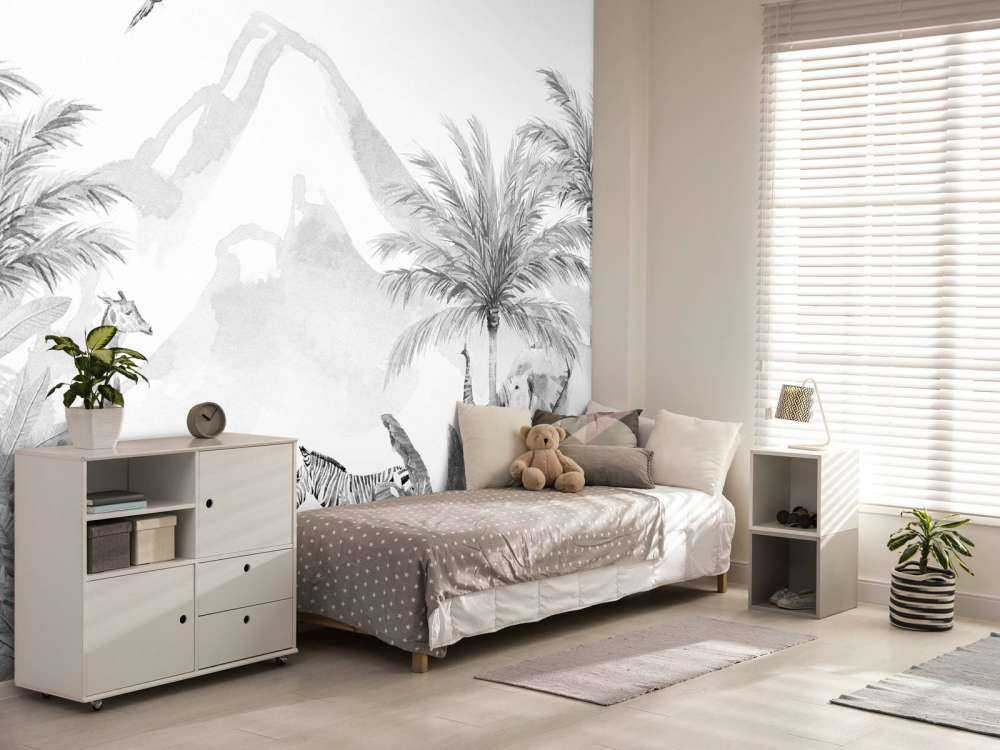 Zwierzęta z dżungli w czerni i bieli