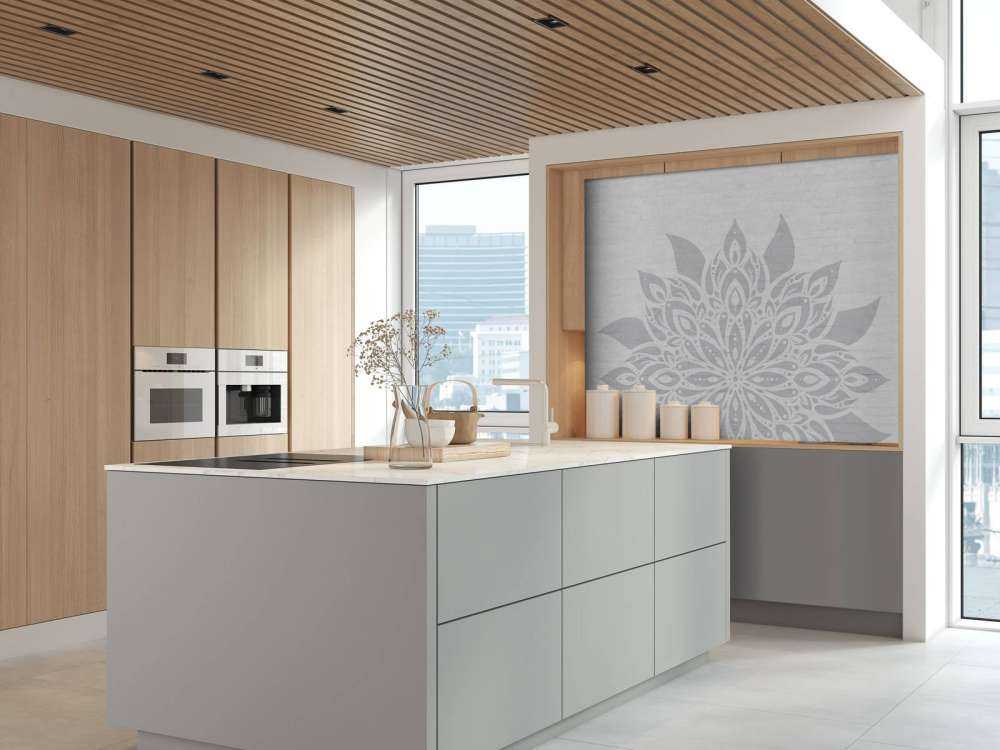 Jasnoszary Mandala On Brick