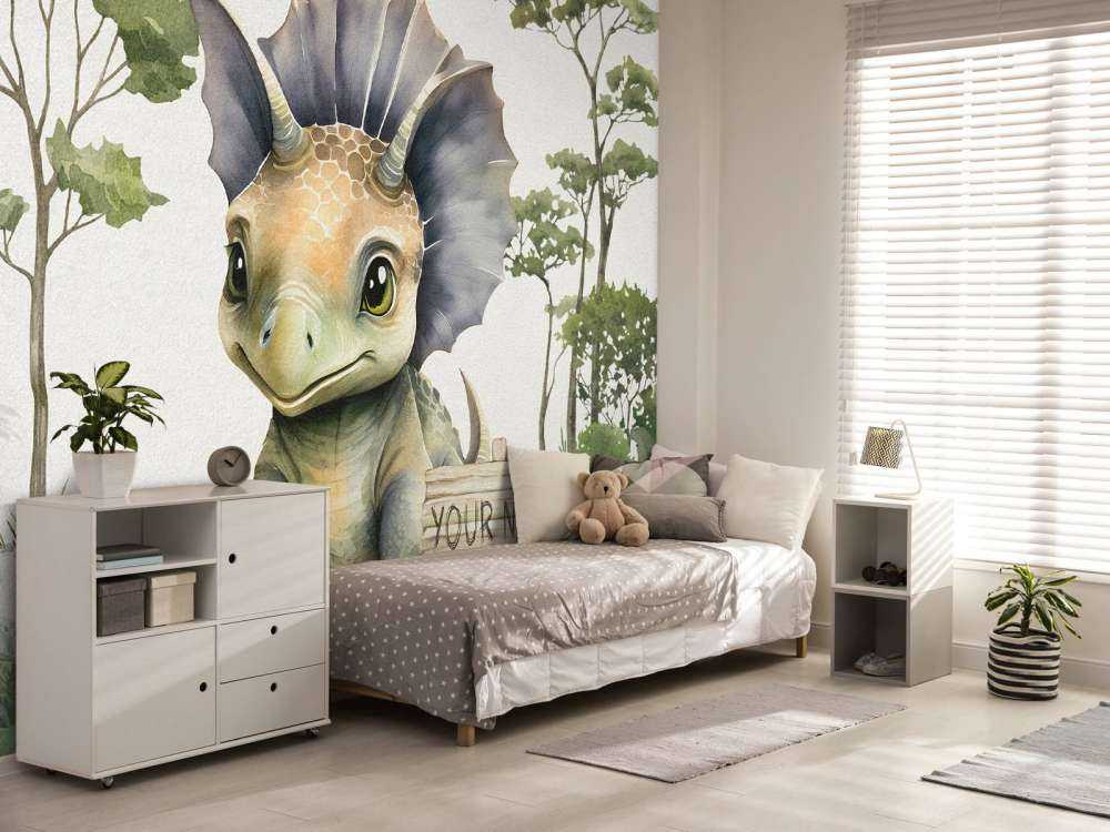 Młody triceratops w dżungli