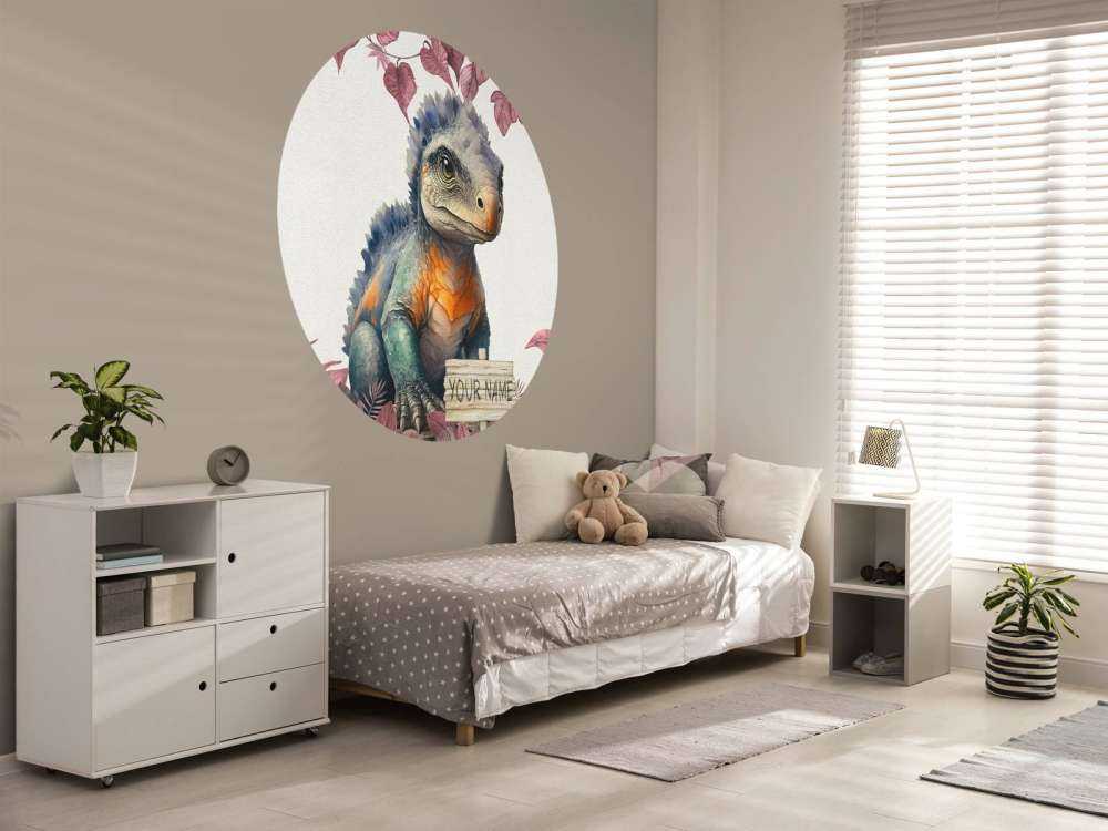 Młody ankylozaur w różowej dżungli