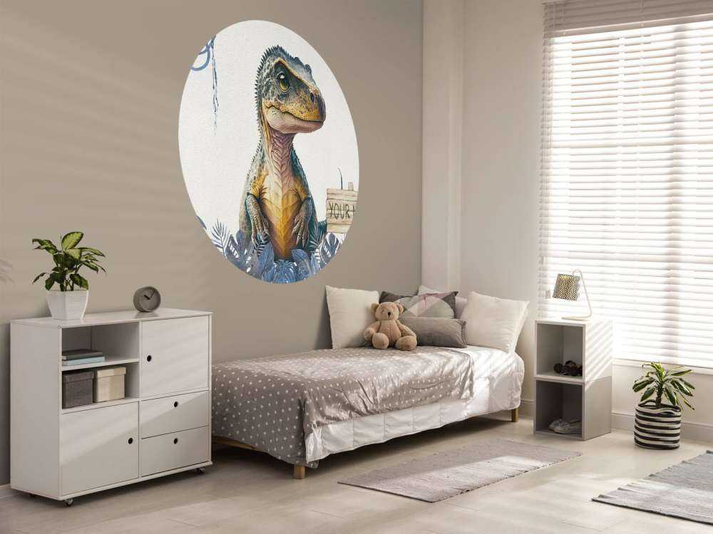 Młody t-rex w niebieskiej dżungli