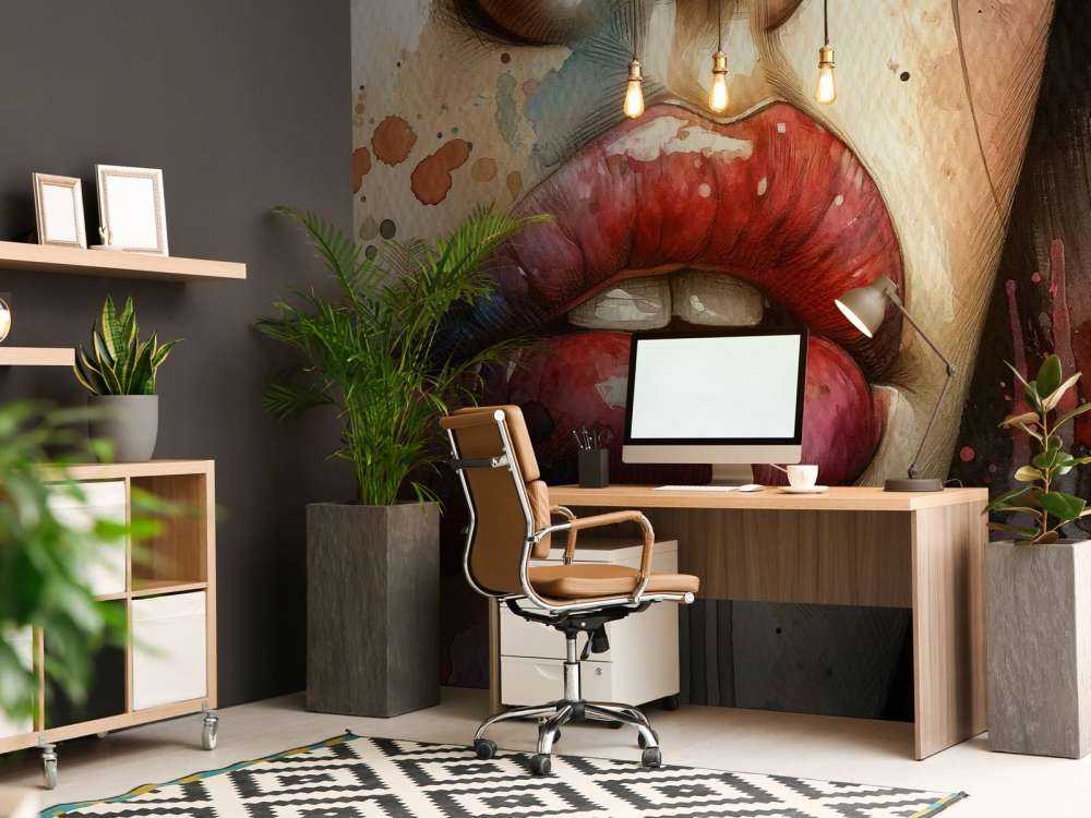 Usta kobiety akwarela #1