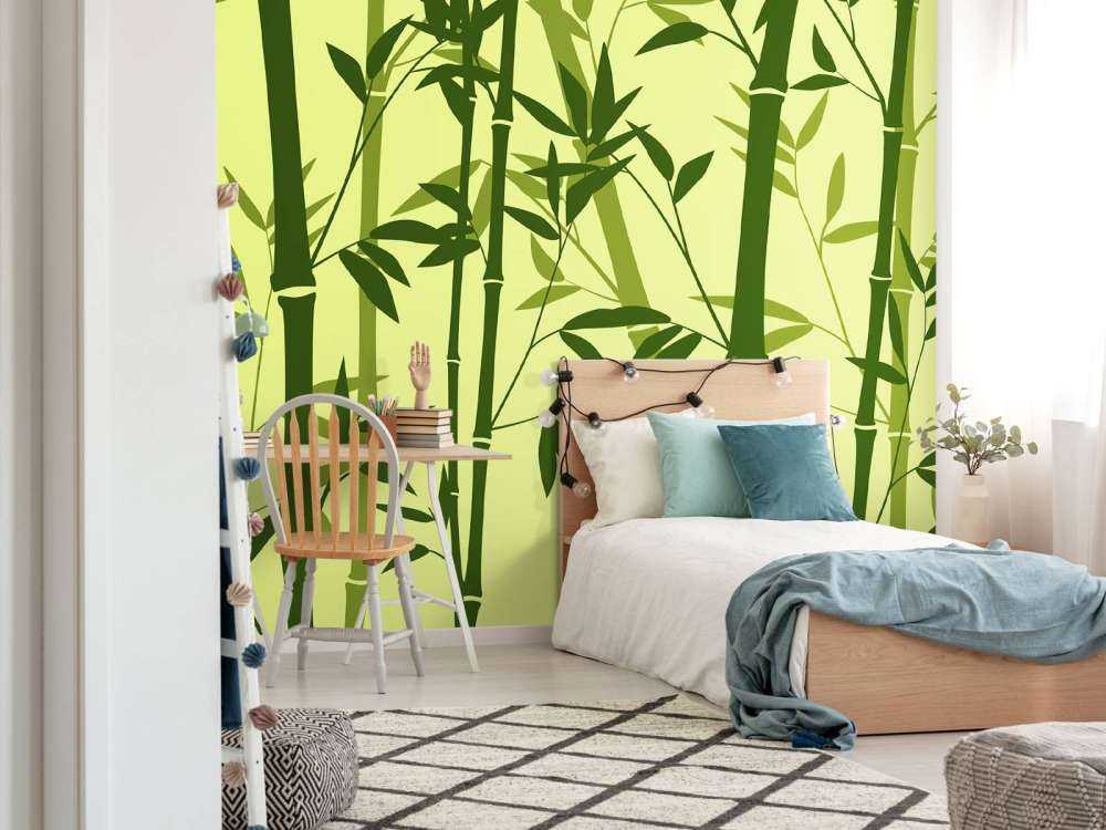 Ilustracja przedstawiająca las bambusowy