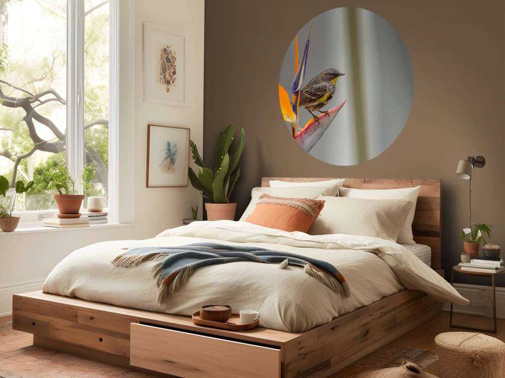 Rajski kwiat z ptakiem