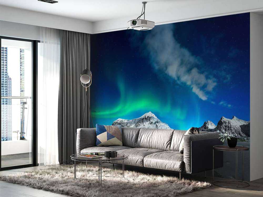 Zorze polarne nad górami