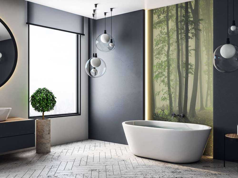 Mgła w zielonym lesie