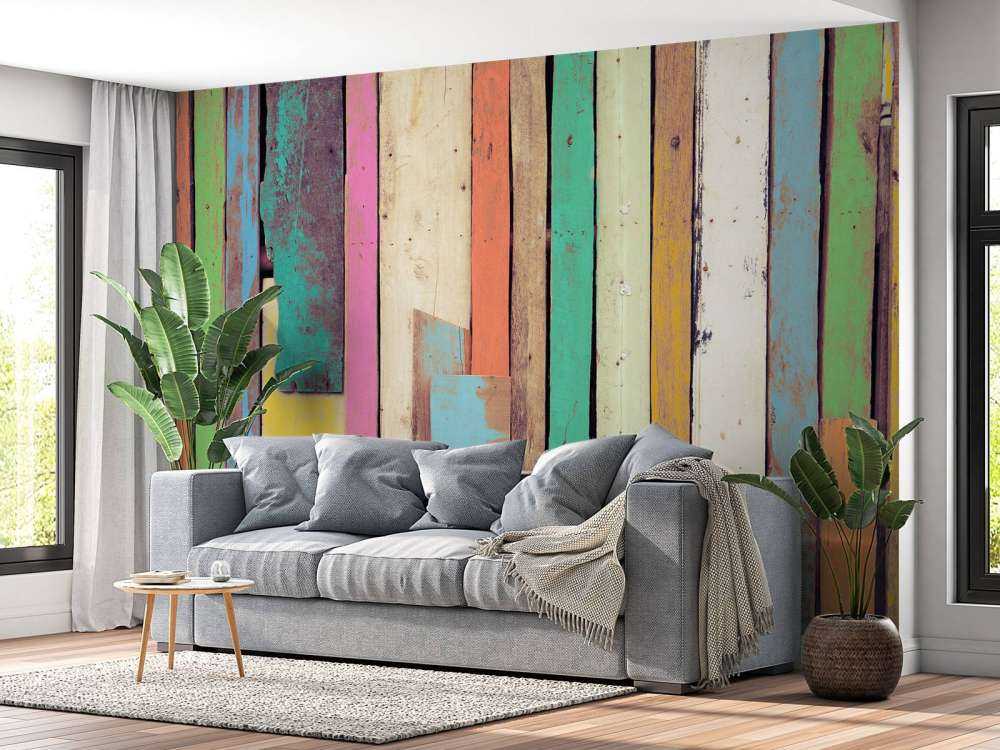 Kolorowe drewno wyburzeniowe