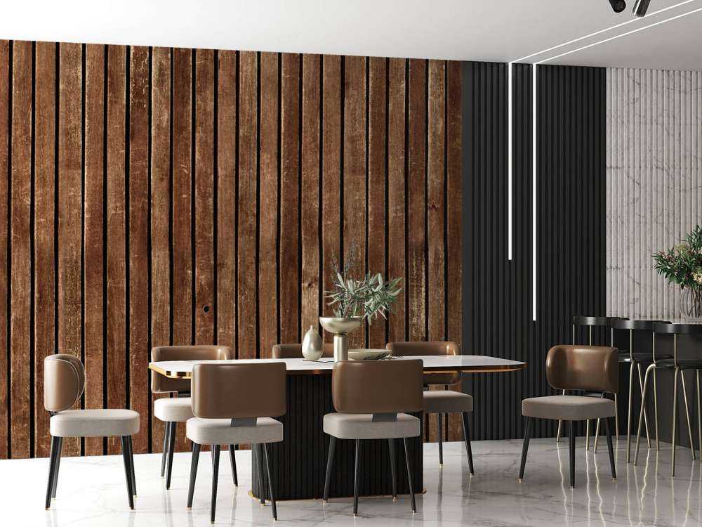 Ciemne pionowe drewniane deski 