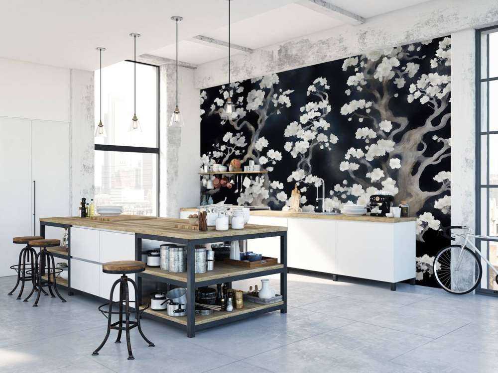 Cudowny kwitnący las - czarny