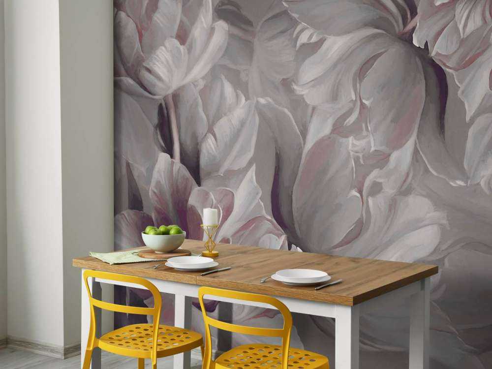 Duże Tulipany Szare