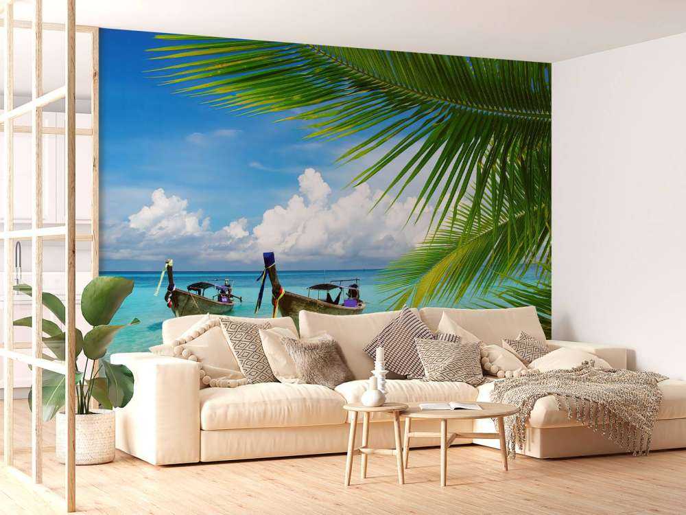 Łódź i drzewo palmowe