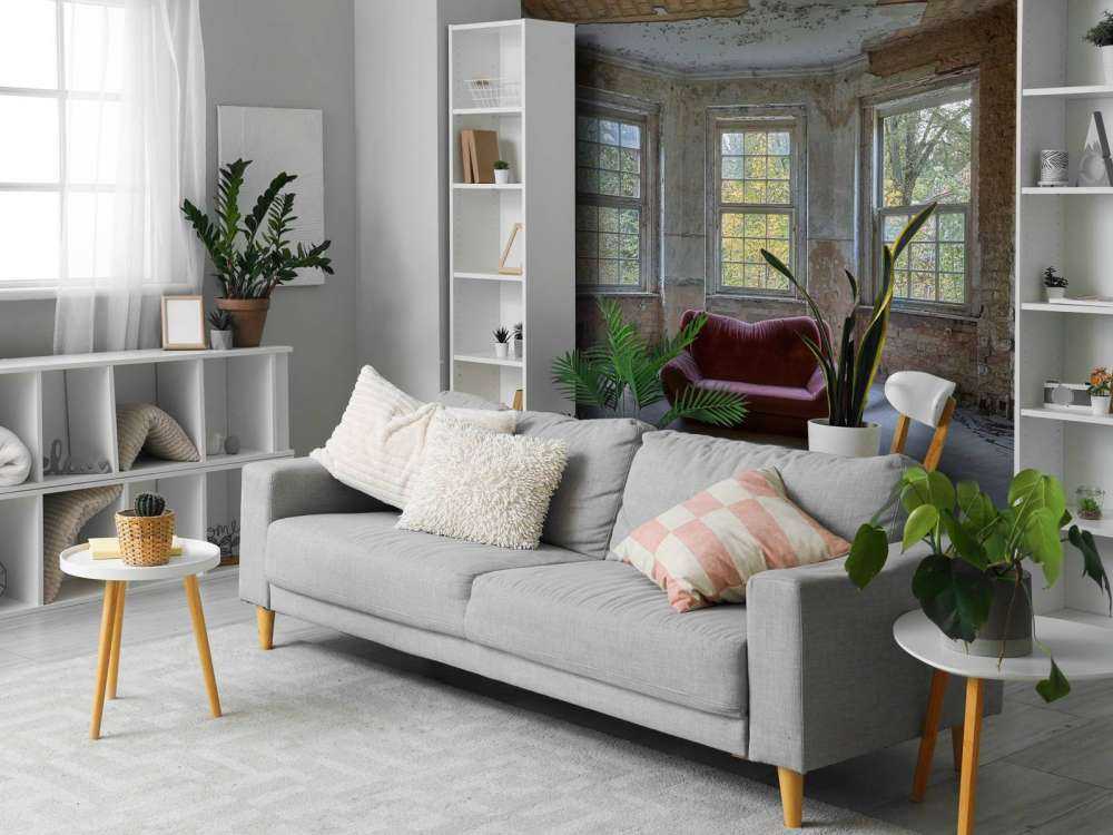 Ławka w opuszczonym pomieszczeniu