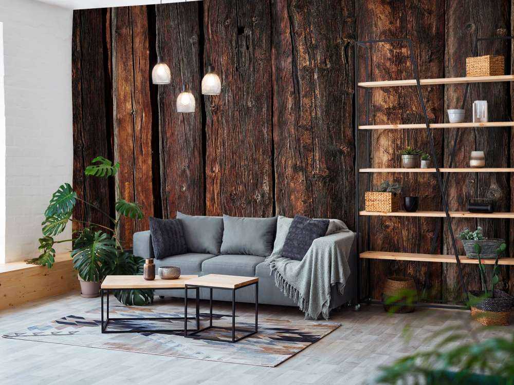 Ciemne pionowe drewno