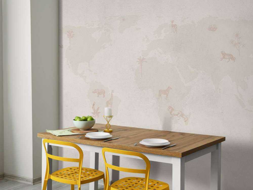 Mapa świata szkic taupe