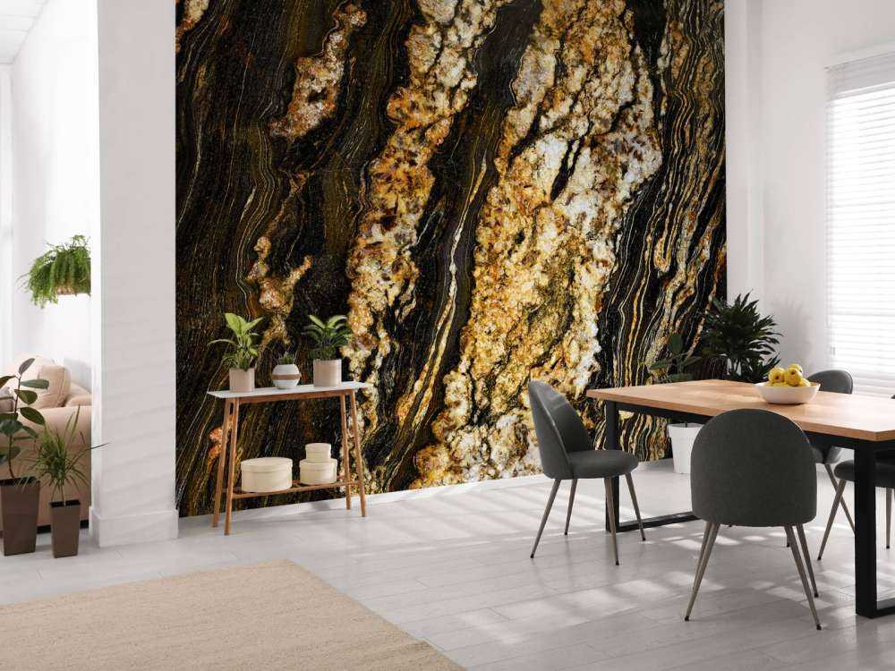 Ciemny marmur ze złotą strukturą