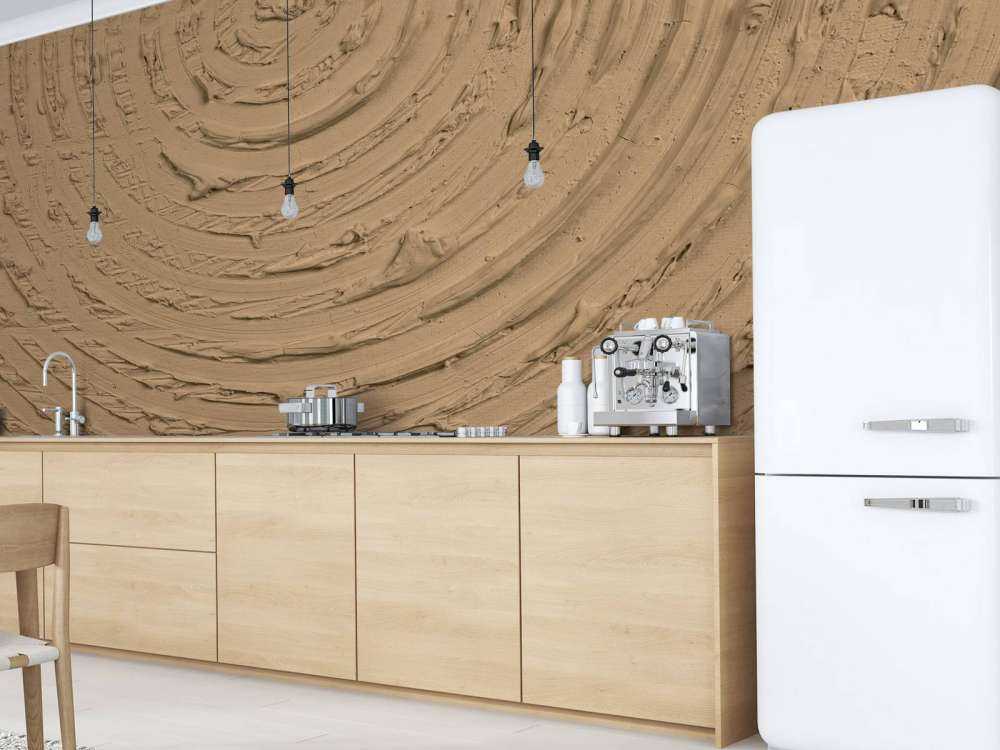 Okrągłe kształty i linie w kolorze złotego brązu